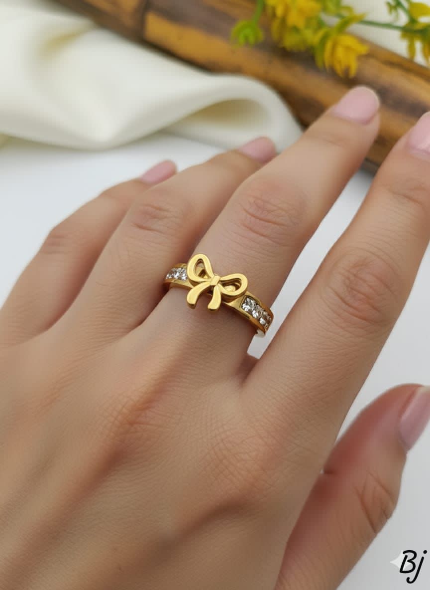 BOW RING (SILVER 925 ITALY /GOLD COATED / PAWNABLE )