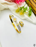 BANGLE AND RING SET ( SILVER 925 ITALY / GOLD  COATED )