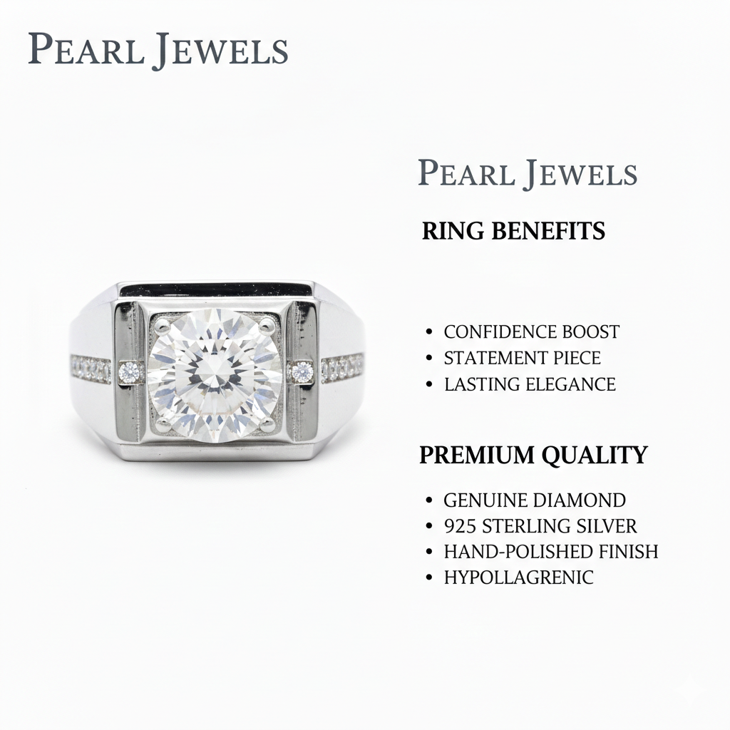 Premium Moissanite Ring Silver 925