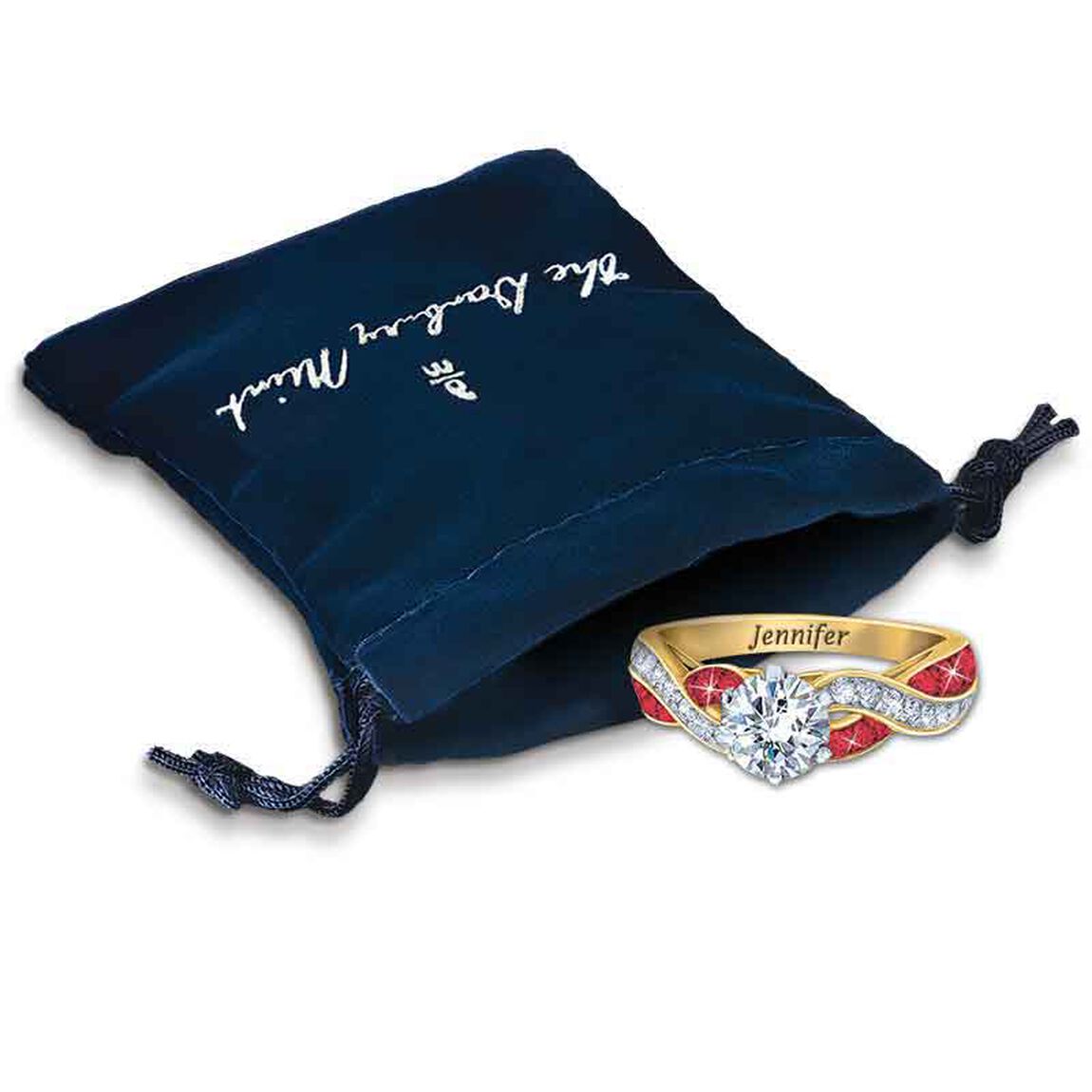 Birthstone Swirl Personalized Ring